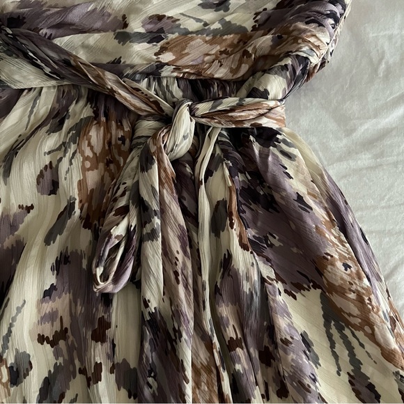 BCBGMaxAzria Strapless Dress in Cream, Brown, and Purple - Picture 5 of 6